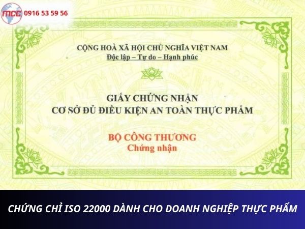 Chứng chỉ ISO 22000 cho doanh nghiệp thực phẩm